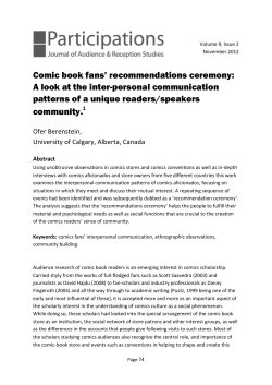 Comic book fans` recommendations ceremony: A