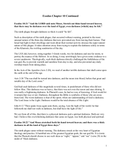 Exodus Chapter 10 Continued