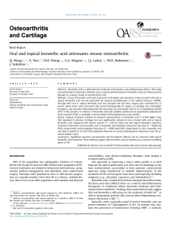 Oral and topical boswellic acid attenuates mouse osteoarthritis