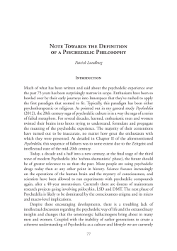 Note Towards the Definition of a Psychedelic Philosophy