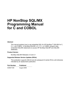 SQL/MX Programming Manual for C and COBOL