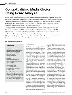 Contextualising Media Choice Using Genre Analysis | SpringerLink