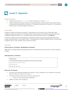Lesson 5: Exponents