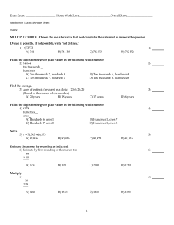 Math 0306 Exam 1 Revie