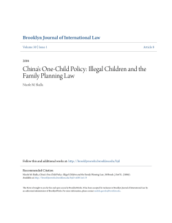 china`s one-child policy: illegal children and the family planning law