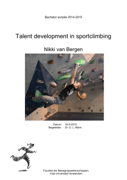 Talent development in sportclimbing