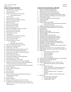 Chapter 17-The West 1850-1900 Chapter 18