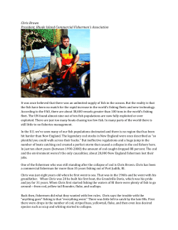 Chris Brown President, Rhode Island Commercial Fishermen`s