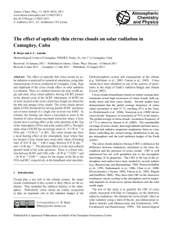 The effect of optically thin cirrus clouds on solar radiation in Camag
