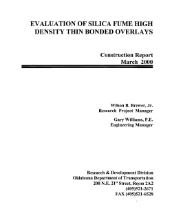 evaluation of silica fume high density thin bonded overlays