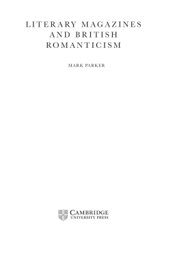 literary magazines and british romanticism - Assets