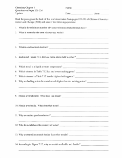 Chemistry Chapter 7 Questions on Pages 225
