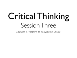 Slides for Session 3 &ndash; Problems to do with the Source