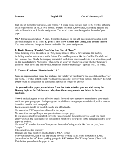 Sansome English 1B Out of class essay #1 Pick one of the following