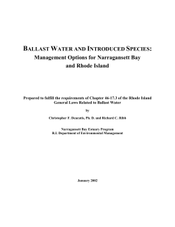 BALLAST WATER AND INTRODUCED SPECIES: Management