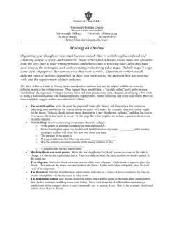 Making an Outline - IU School of Liberal Arts @ IUPUI