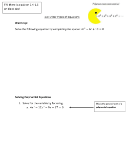 Solve the following equation by completing the square: 4     2