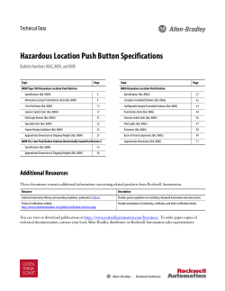 Hazardous Location Push Button Specifications Technical Data