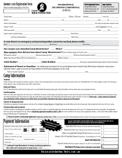 Payment Information Camp Information