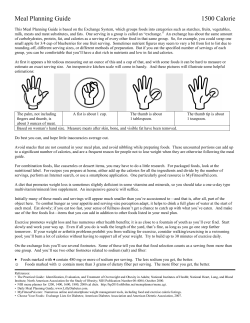 Meal Planning Guide 1500 Calorie