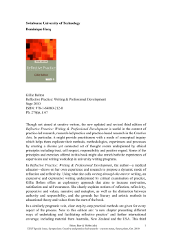 Review of Gillie Bolton Reflective Practice