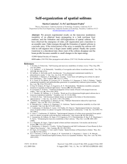 Self-organization of spatial solitons