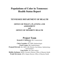 Populations of Color in Tennessee: Health Status Report