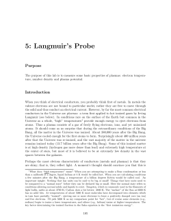 5: Langmuir`s Probe