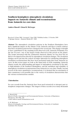 Southern hemisphere atmospheric circulation: impacts on Antarctic