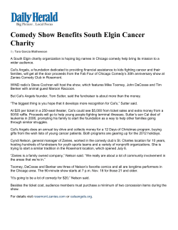 Comedy Show Benefits South Elgin Cancer Charity