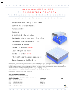 CRY-STORAGE box (-180&deg;C to +110&deg;C)