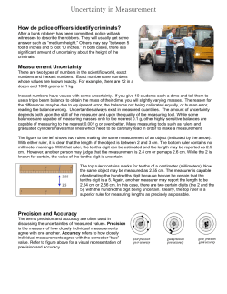 Honors Chemistry Uncertainty in Measurement Reading
