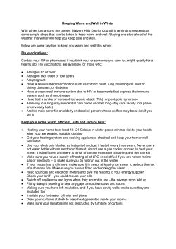 Keeping Warm and Well in Winter With winter just around the corner