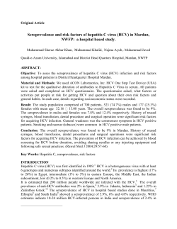 seroprevalence and risk factors of hepatitis c virus