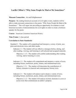 Lucille Clifton`s - Maryland State Department of Education