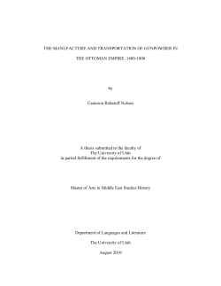 Manufacture and transportation of gunpowder in