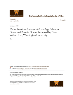 Native American Postcolonial Psychology. Eduardo Duran and
