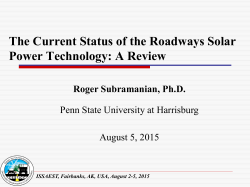 The Current Status of the Roadways Solar Power Technology