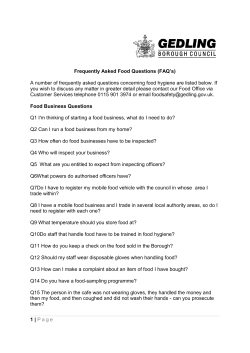 Page Frequently Asked Food Questions