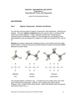 CHEM105: BIOCHEMISTRY AND SOCIETY Experiment 3