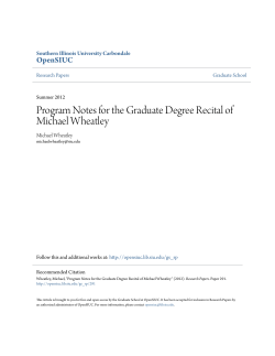 Program Notes for the Graduate Degree Recital of