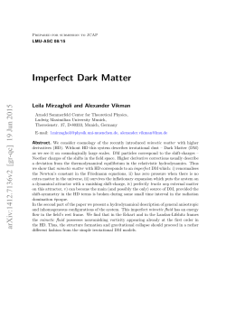 Imperfect Dark Matter