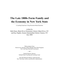 The Late 1800s Farm Family and the Economy in New York State