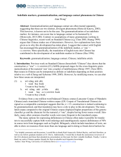 1 Indefinite markers, grammaticalization, and language contact