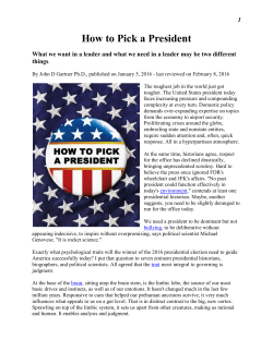 How to Pick a President