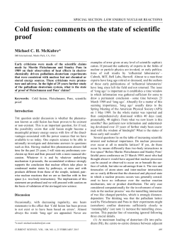 Cold fusion: comments on the state of scientific proof