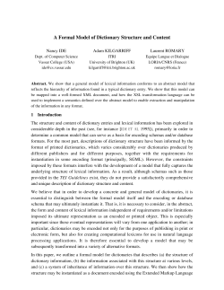A Formal Model of Dictionary Structure and Content