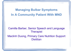 Managing bulbar symptoms