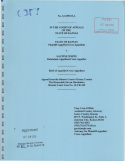 State of Kansas v. Santine White - Brief of Appellee