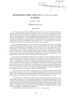 Distributional Ecology of the Cisco (Coregonus artedii) in Indiana